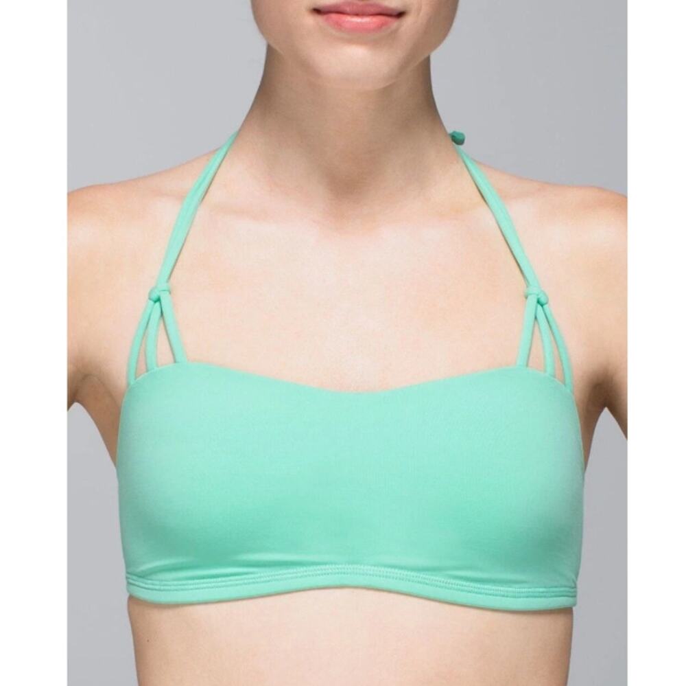 Lululemon Women's Opal Cadet Blue Alight Halter Tie Bra Size 6